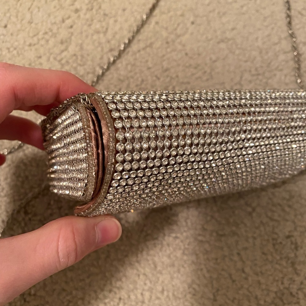 RSVP Rhinestone Clutch W/ Chain - Picture 4 of 15